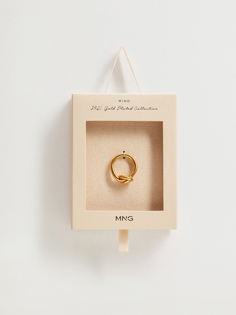 

MANGO Women 24K Gold-Plated Finger Ring with Knot Detail