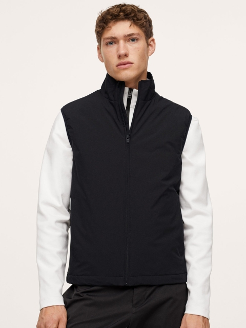 

MANGO MAN Men Black Solid Padded Jacket