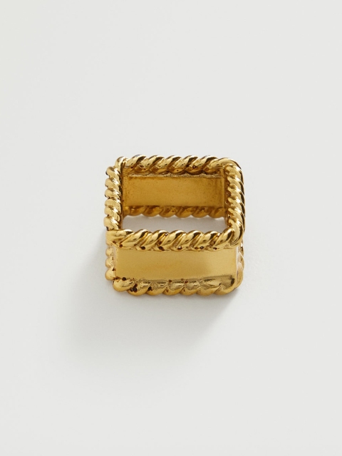 

MANGO Gold-Toned Square Finger Ring