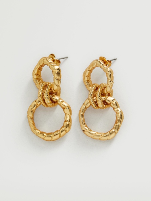 

MANGO Gold-Toned Circular Drop Earrings