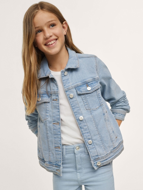

Mango Kids Girls Blue Washed Denim Jacket