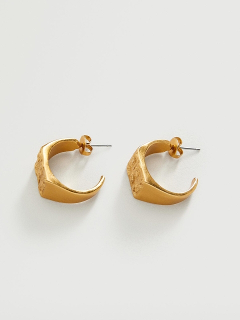 

MANGO Gold-Toned Crescent Shaped Half Hoop Earrings