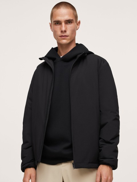 

MANGO MAN Men Black Solid Padded Jacket