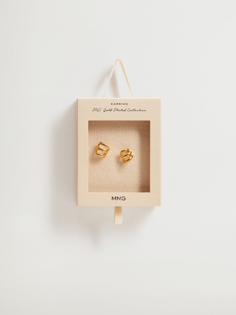 

MANGO 24K Gold-Plated Contemporary Half Hoop Earrings
