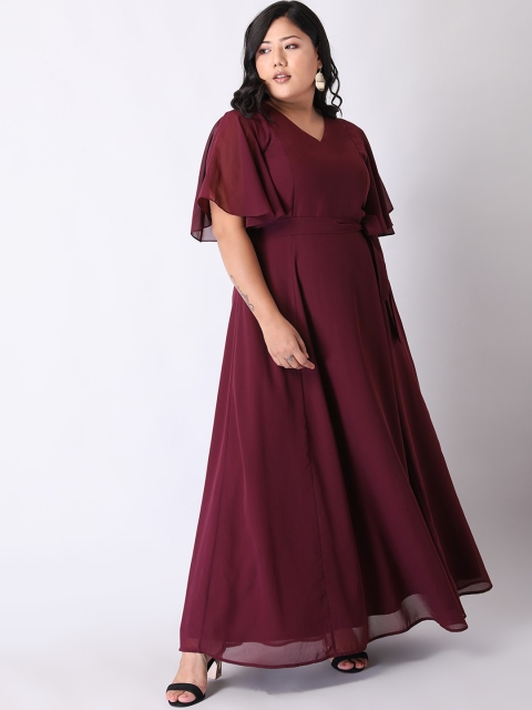 

FabAlley Curve Maroon Maxi Dress