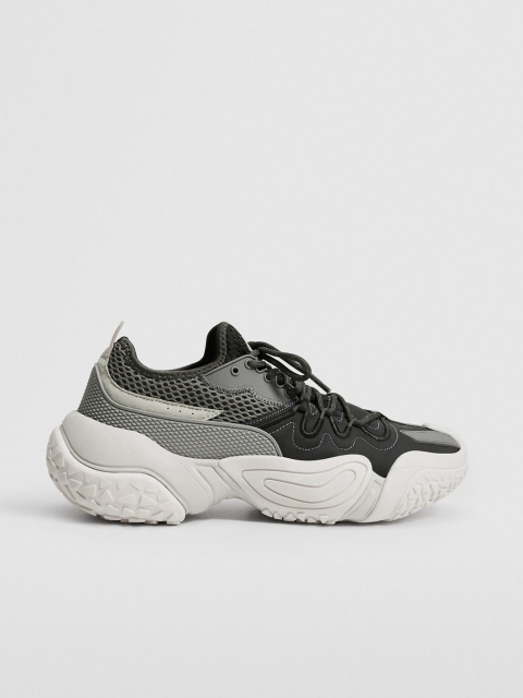 

MANGO MAN Men Olive Green Chunky Sneakers