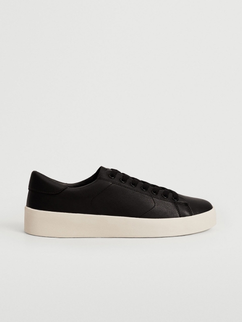 

MANGO MAN Men Black Solid Sneakers