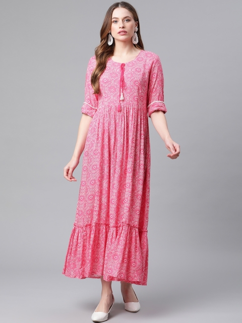 

Rangriti Women Pink Maxi Dress