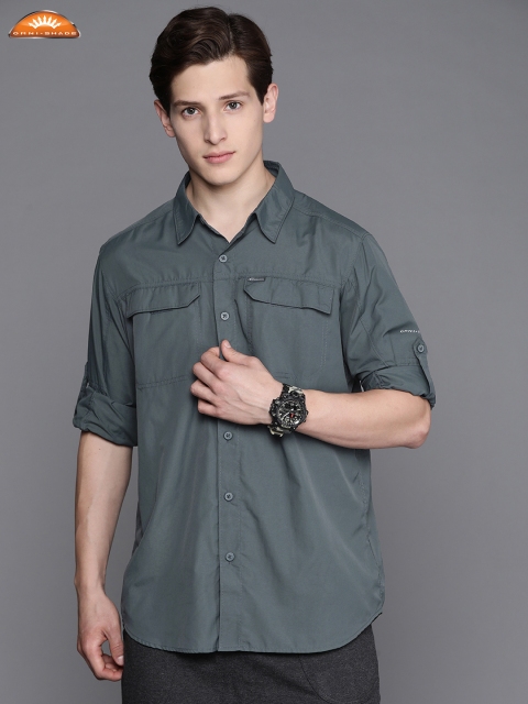 

Columbia Men Blue Omni-Shade Casual Shirt