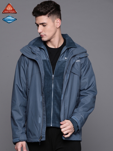 

Columbia Men Blue Bugaboo II Interchange Jacket With Omni-Heat & Omni-Tech