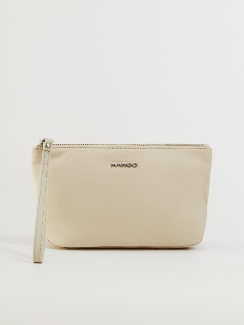 

MANGO Beige Solid Cosmetic Pouch with Wrist Loop