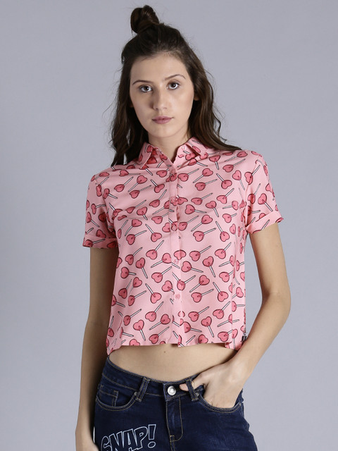 

Kook N Keech Women Pink Printed Crop Shirt