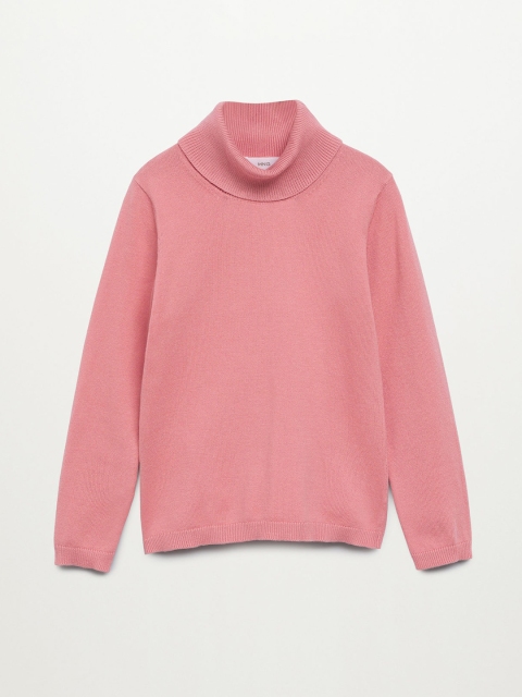 

Mango Kids Girls Pink Solid Pullover