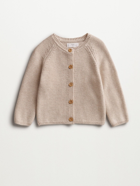 

Mango Kids Infant Girls Beige Self-Design Cardigan