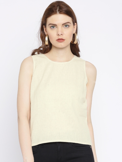 

Mother Earth Women Beige Solid Regular Top