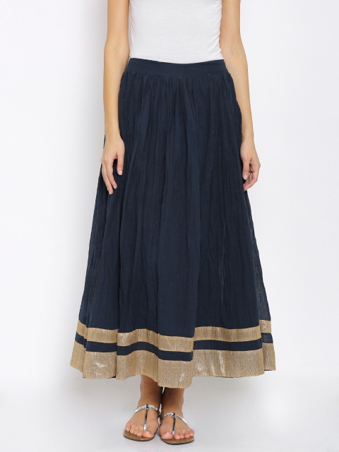 

Mother Earth Navy Flared Midi Skirt, Navy blue