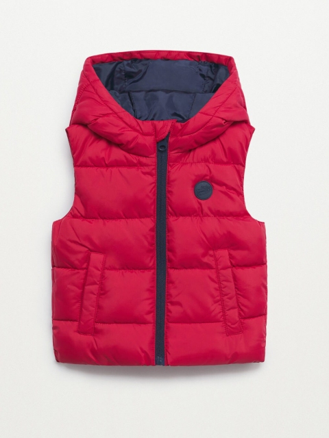 

Mango Kids Boys Red Solid Hooded Puffer Jacket