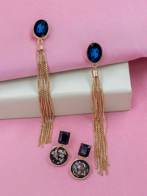

Bellofox Black Contemporary Studs Earrings