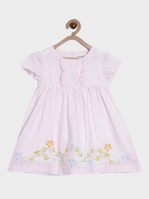 

Nuberry Pink & Orange Floral A-Line Dress