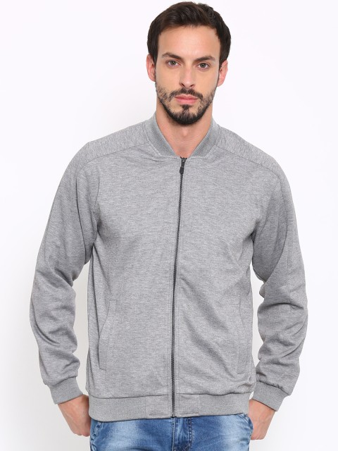

Fame Forever by Lifestyle Men Grey Melange Solid Bomber Jacket