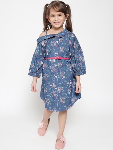 

Nauti Nati Blue Floral A-Line Dress