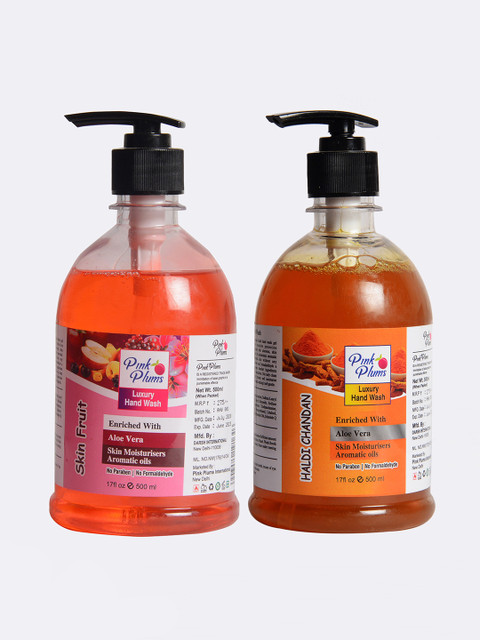 

Pink Plums Pack of 2 Skin Fruit Haldi Chandan Hand Wash 500 ml, Multi