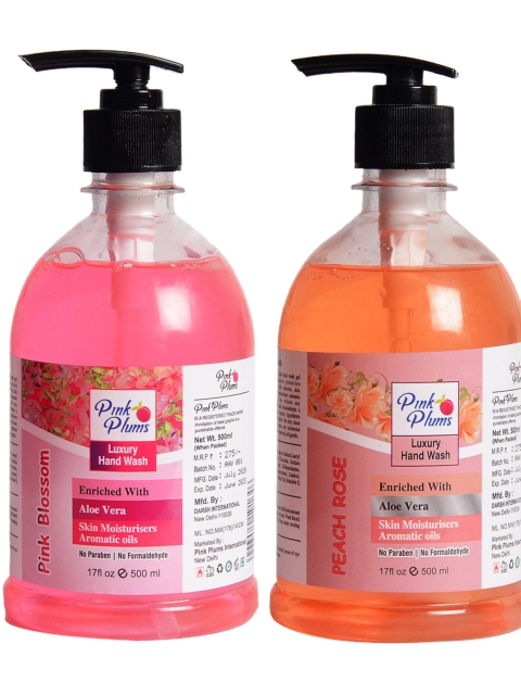 

Pink Plums Pink Blossom Peach Rose Handwash Enriched with Aloe Vera 500 ml, Multi