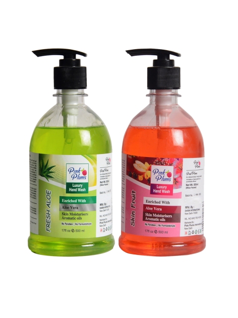 

Pink Plums Pack of 2 Aloevera Skin Fruit Hand Wash 500 ml, Multi