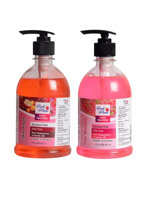 

Pink Plums Unisex Set of 2 Fruit & Pink Blossom Handwash Enriched with Aloe Vera - 100 ml, Orange