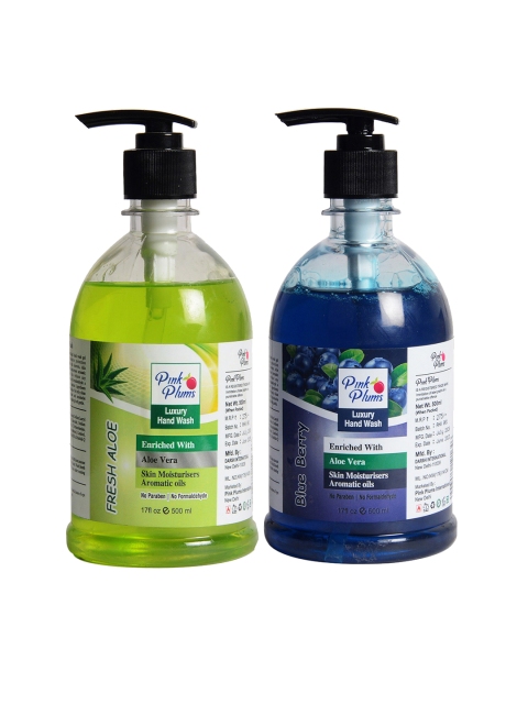 

Pink Plums Aloevera Blue Berry Handwash Enriched with Aloe Vera 500 ml, Multi