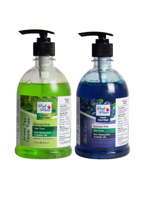 

Pink Plums Pack of 2 Neem Tulsi Blue Berry Hand Wash 500 ml, Multi