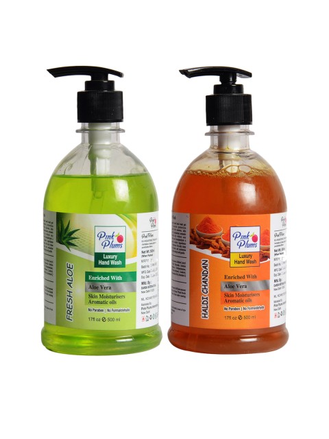 

Pink Plums Aloevera Haldi Chandan Handwash Enriched with Aloe Vera 500 ml, Multi