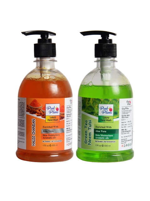 

Pink Plums Haldi 2 Chandan Neem Tulsi Handwash Enriched with Aloe Vera 500 ml, Multi