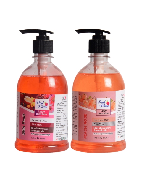 

Pink Plums Unisex Set of 2 Red & Peach Rose Handwash Enriched with Aloe Vera - 100 ml