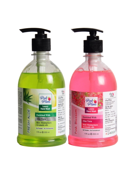 

Pink Plums Unisex Pack of 2 Aloevera Pink Blossom Handwash 500ml, Multi