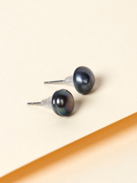 

Mikoto by FableStreet Grey Abalone Shell Pearl Stud Earrings