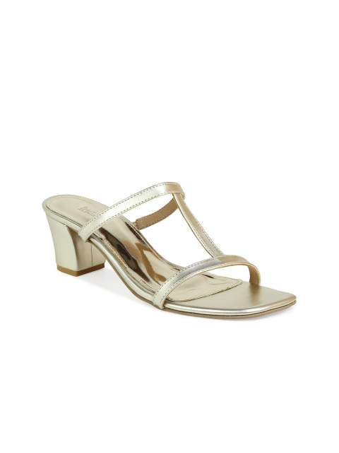 

Inc 5 Gold-Toned Block Sandals