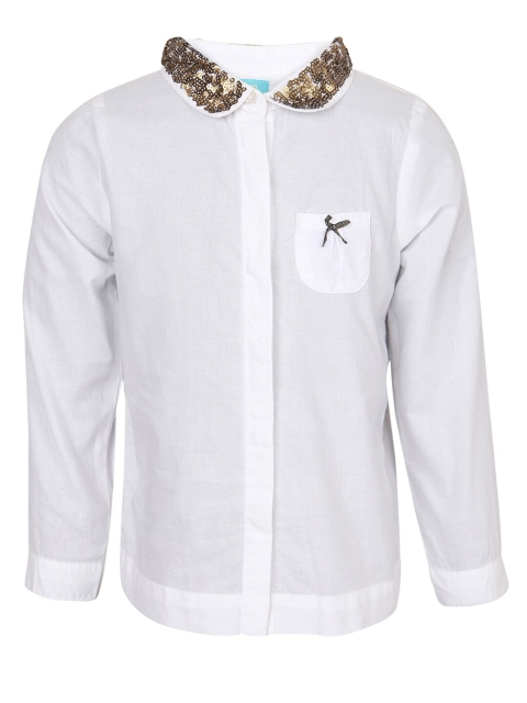 

Miyo Girls White Opaque Casual Shirt