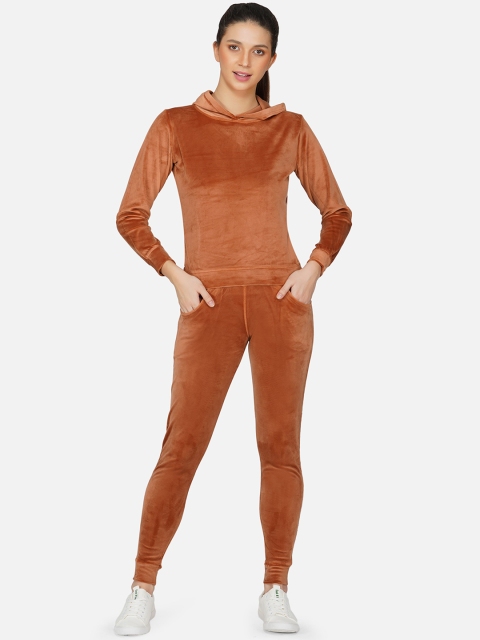 

NEU LOOK FASHION Women Tan Brown Solid Slim Fit Tracksuit
