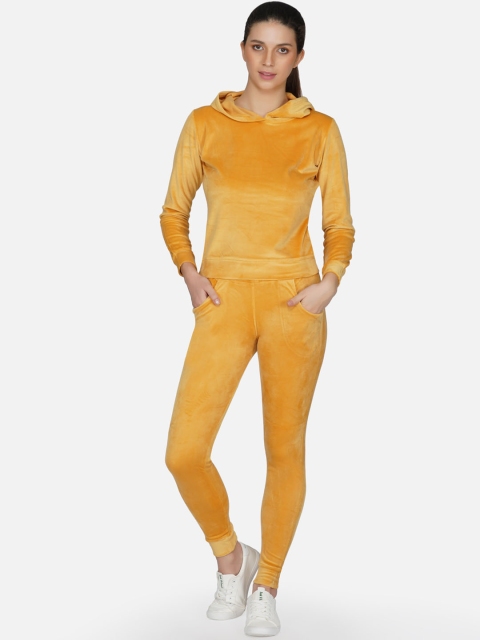 

NEU LOOK FASHION Women Mustard Yellow Solid Slim Fit Tracksuits