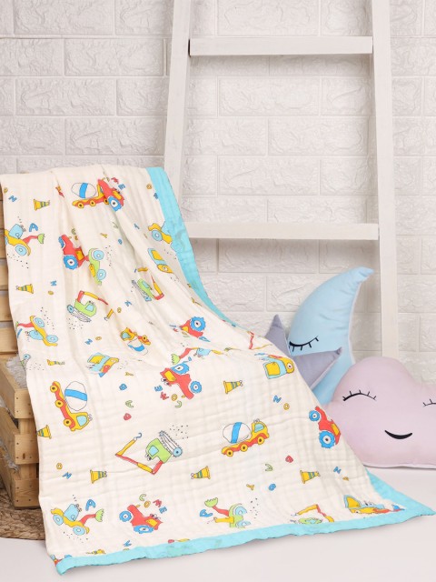 

KICKS & CRAWL Beige & Yellow Cartoon Characters AC Room Single Bed Blanket