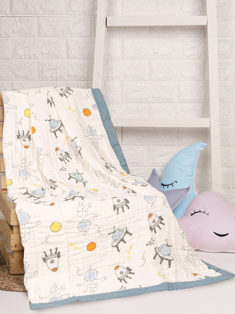 

KICKS & CRAWL Beige & Grey AC Room Single Bed Blanket