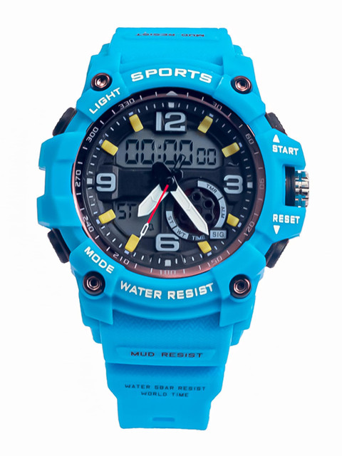 

Spiky Unisex Kids Blue Patterned Dial & Blue Wrap Around Straps Analogue and Digital Multi Function Watch