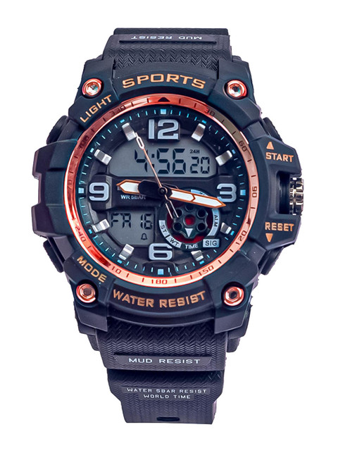 

Spiky Unisex Kids Black Patterned Dial & Black Straps Analogue and Digital Multi Function Watch