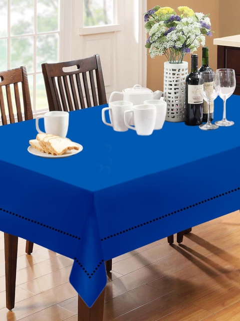 

Lushomes Blue Solid Cotton 6 Seater Table Cover