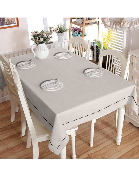 

Lushomes Beige Solid 4-Seater Cotton Table Cover