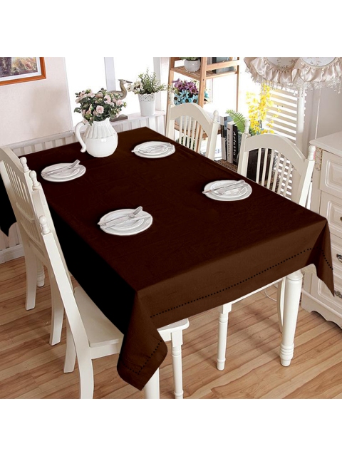 

Lushomes Brown Solid Cotton 4-Seater Table Cover