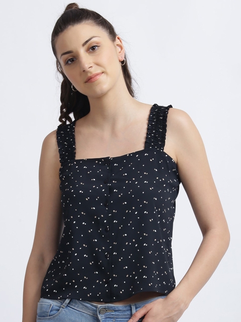 

Zink London Black Embellished Regular Top