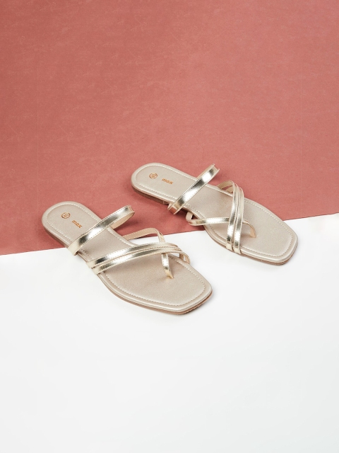 

max Women Gold-Toned One Toe Flats