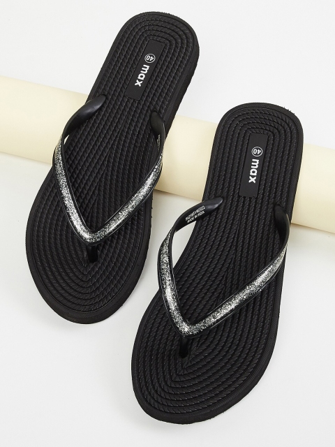 

max Women Black & White Printed Thong Flip-Flops